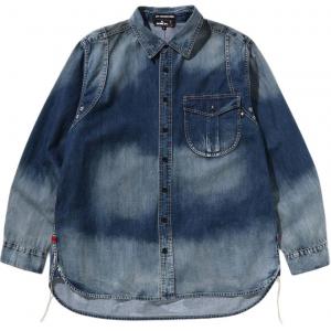 A BATHING APE Рубашка мужская синяя Moderate