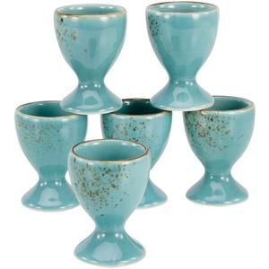 Подставка для яиц Nature Collection, держатель для яиц из высококачественного каменного фарфора, с рукодельным видом Creatable, Aquablau