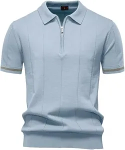 Мужская спортивная поло с молнией Solid Color Vsadsau