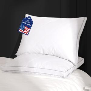 Peace nest Подушка Peace Nest Gusseted Bed King 20x36 дюймов набор из 2 штук сделано в США гусиные перья и пух хлопковый чехол коллекция Hotel Collection роскошная мягкая спальная белая подушка