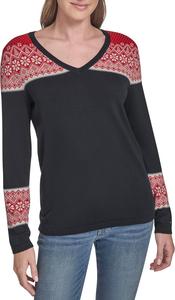 Женский свитер Tommy Hilfiger Fairisle с длинными рукавами и V-образным вырезом, Sky Captain Fairisle