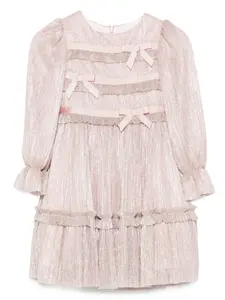 Плиссированное платье с бантами Patachou, розовый