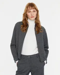 Женская бомбер-куртка с узором Andam, темно-синий