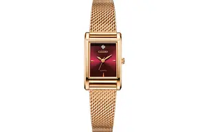 CITIZEN Часы Quartz Movement Stainless Steel Strap Watch 20mm Women's Watch Red Watch Dial EJ6123-81Z