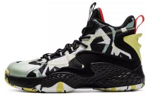 Баскетбольные кроссовки мужские высокие черные/зеленые Qiaodan