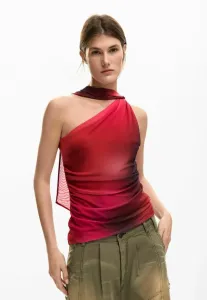 Блузка с узлом на вырезе Desigual, Pink