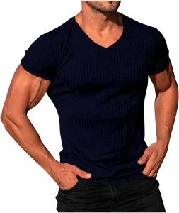 Мужская футболка V-Neck Casual Short Sleeve