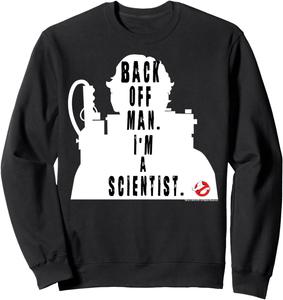 Толстовка с ярким силуэтом «Охотники за привидениями: Я ученый» Ghostbusters, черный