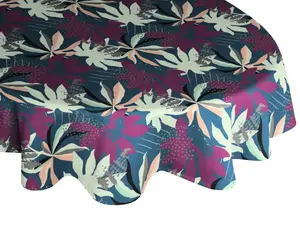 Скатерть Adam "Джунгли", (1 шт.), GOTS органический, сертифицирован CERES 0242Производство: Германия 190х145 см, темно-синий/фиолетовый