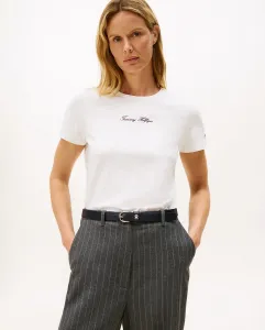 Женская футболка с накладным логотипом на груди Tommy Hilfiger, белый