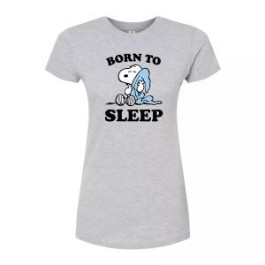 Футболка приталенного кроя с рисунком Peanuts Juniors "Born To Sleep" Licensed Character, серый