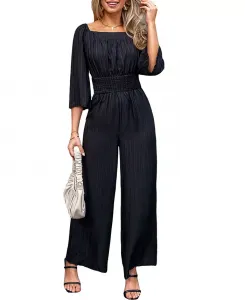 Женский комбинезон с квадратным вырезом и прямыми штанинами Cupshe, синий