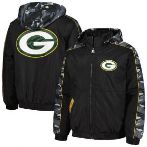 Мужская черная толстовка с молнией во всю длину Green Bay Packers Friday Night Gridiron Starter, цвет Pkr Black