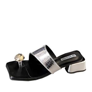 Тапочки-слайды с металлической подошвой, устойчивые к истиранию, женские CAOT, Black 3.5Cm