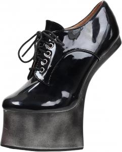 Женские фантазийные туфли на экстремально высокой платформе 7 дюймов - ботильоны без задника - фетиш-каблуки - ботильоны Draft Horse - для пол-данса, клубных танцоров, сексуальных стриптизерш - обувь большого размера YAWURUNQIN, Black