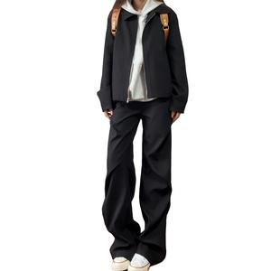 Брюки Casual Unisex утепленные с флисовой подкладкой расклешенные NEVER RULE, черный[thickened and fleece-lined thermal]