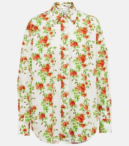 Рубашка Bayleigh из хлопкового поплина с цветочным принтом Emilia Wickstead, Orange Roses Vines