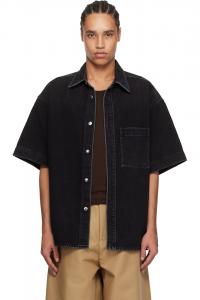 Джинсовая рубашка с пальмой Wooyoungmi, черный