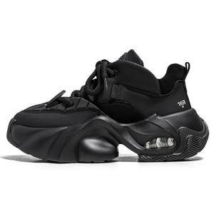 Нескользящие и износостойкие низкие кроссовки на массивной подошве для увеличения роста, мужские NANJIREN, Black