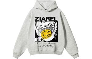 Толстовка Unisex Hooded Moderate Heavyweight ZIAREL, белый heather серый