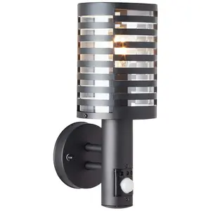 Бра Venlo E27 1 шт. Наружный настенный светильник с датчиком движения, черный матовый Brilliant, Schwarz matt