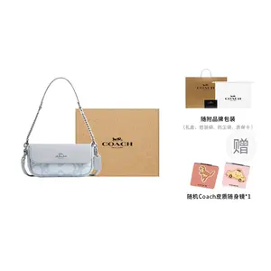 COACH Хэйли холщовая кожаная сумка кроссбоди через плечо для женщин синяя