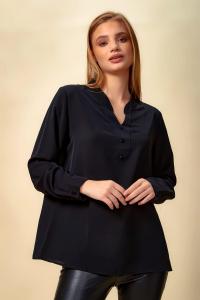 Оверсайз-топ с длинными рукавами и пуговицами HOXTON GAL, черный