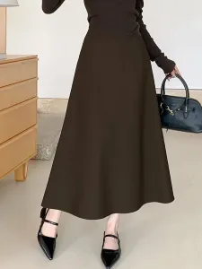 Женская юбка А-силуэта с расклешенной юбкой Doux Belle, цвет Coffee