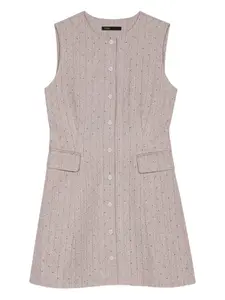 Платье со стразами Maje, серый