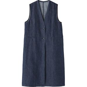 MUJI Женская жилетка Navy Blue V-образный вырез Moderate Denim