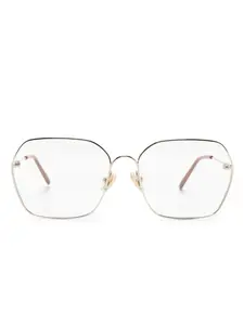 Массивные очки в геометричной оправе Chloé Eyewear, золотой