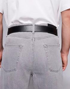 Ремень в стиле вестерн-ковбой ASOS DESIGN из черной искусственной кожи со змеиной кожей