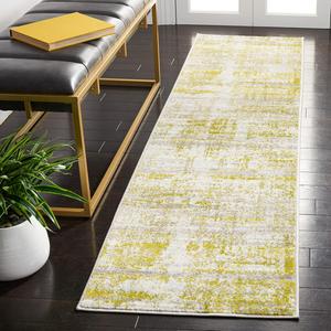 Ковер-дорожка SAFAVIEH, 61 x 244 см, Skyler Collection Silver/Green SKY151Y современный абстрактный без ворса для прихожей гостиной спальни кухни