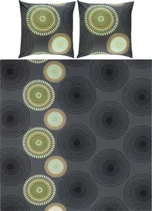 Постельное белье антрацитово-зеленый 1x 200x200 см + 2x 80x80 см REDBEST