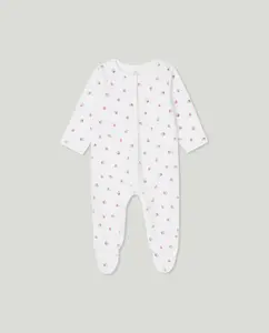 Длинный комбинезон для мальчика из велюра Cotton Juice, белый