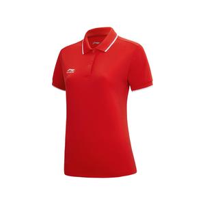 Polo Li-Ning Fitness Series, женская, National Flag Red, прямой крой