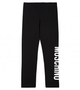Леггинсы из хлопкового джерси с логотипом Moschino Kids, черный