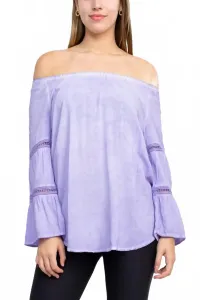 Крестьянский топ с открытыми плечами, многослойным кроем и длинными рукавами, лавандового цвета Floral & Ivy