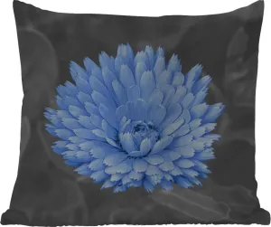 Подушка для улицы - Цветочный - Черный - Белый - Синий - 50x50 см - Водонепроницаемая - Подушка для отдыха - Удобная - Подушка с рисунком MuchoWow