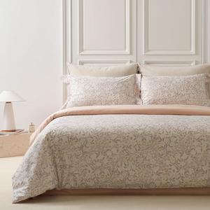 MIDO HOUSE Комплект постельного белья из 4 предметов, простыня на резинке 180 см, для кровати 220x240 см, цвет: туманная дымка, серия Maurice