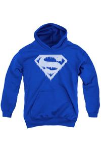 Детская толстовка с капюшоном Superman Ice And Snow Shield Gildan, синий