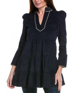 Платье-туника расклешенного цвета из вельвета Sail to Sable Baby, синий