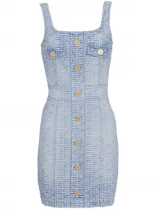 Платье с монограммой BALMAIN, синий