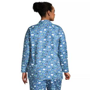 Большие размеры Lands' End Фланелевый пижамный топ с длинными рукавами Lands' End