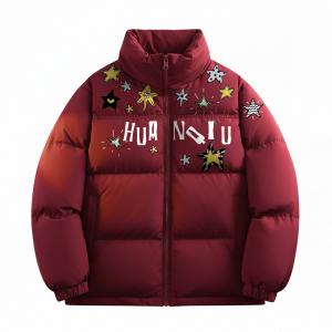 Пуховик Unisex с воротником стойкой утепленный HUANQIU, burgundy