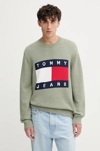 Хлопковый свитер Tommy Jeans, зеленый