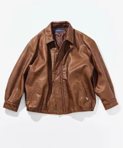 Блузон из искусственной кожи с застежкой-молнией, цвет 25AW