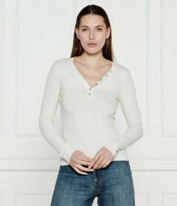 Блузка женская Guess Jeans с v-образным вырезом, экрю