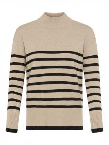 Полосатый свитер в бежево-черную полоску Laura Scott