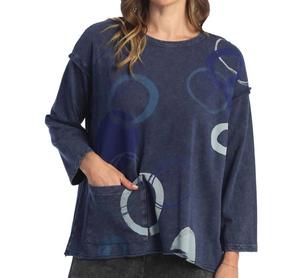 Топ Puzzle Mineral Washed с открытыми плечами - Plus, синий цвет Jess & Jane, синий